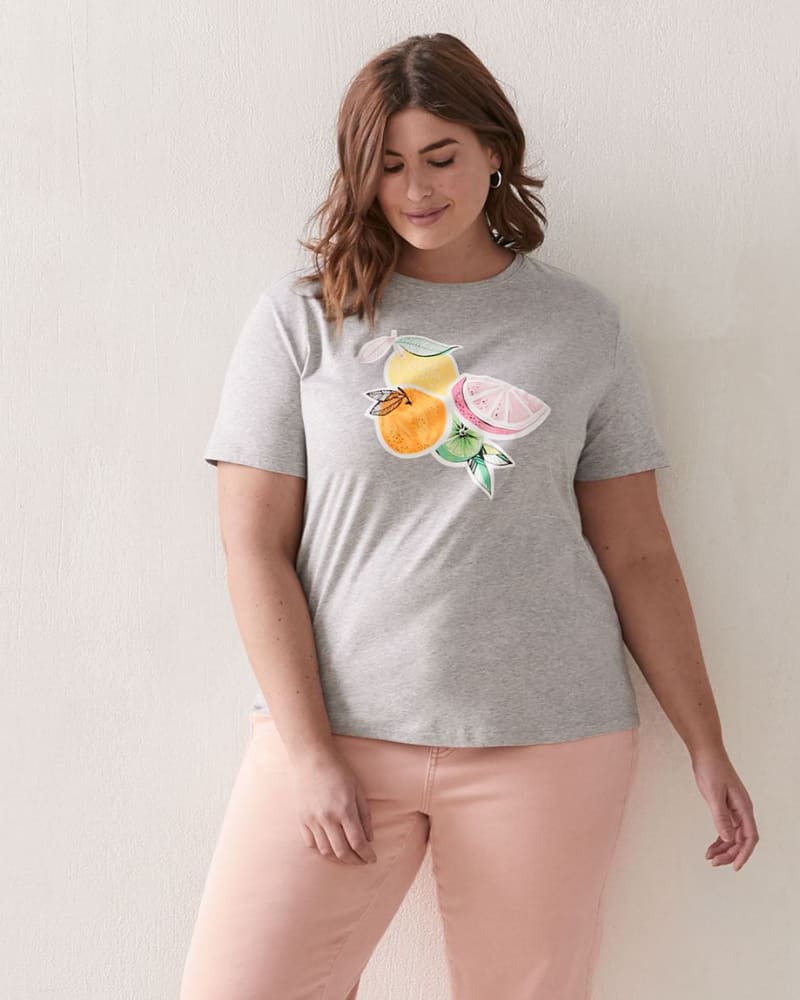 Plus size model wearing Tina Graphic Tee by Addition Elle | Dia&Co | dia_product_style_image_id:142336
